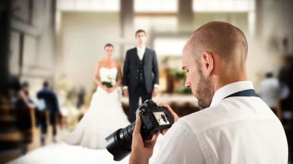 Professional photographer in a wedding
